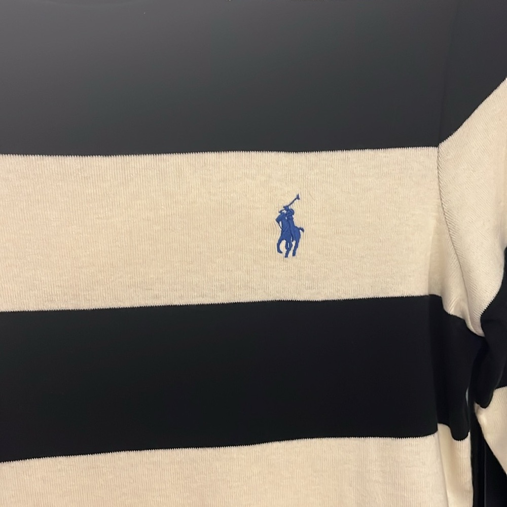 Polo Ralph Lauren Sport Navy Striped top 100% Cotton. XL - Picture 2 of 4